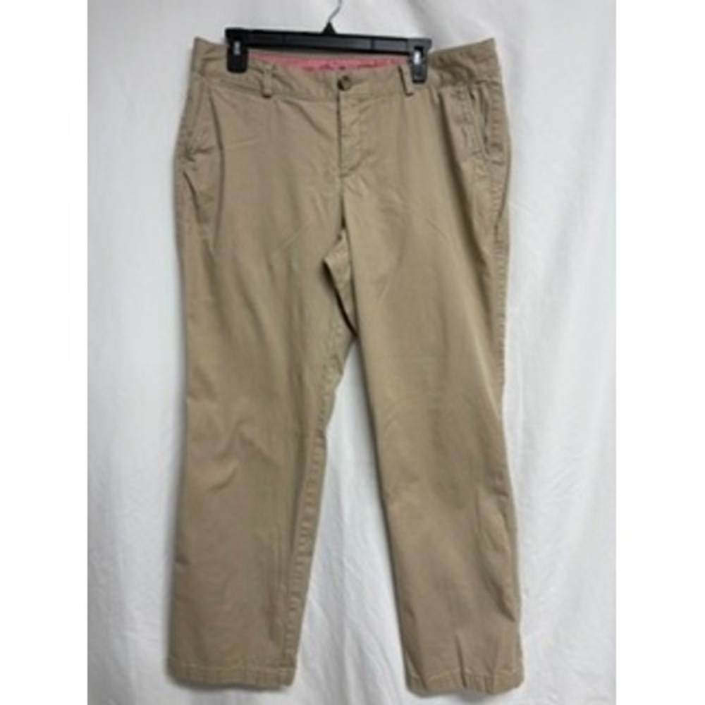 Dockers Womens Khaki Chino Pants Size 14M Straight Leg Tan Cotton Blend Y2K